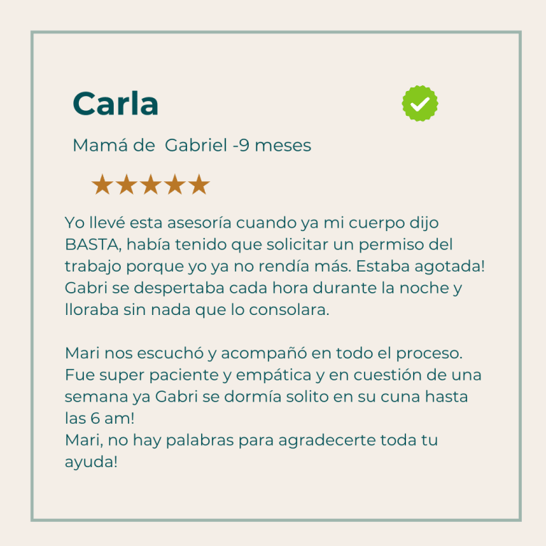 Testimonio de sueño de bebés y niños