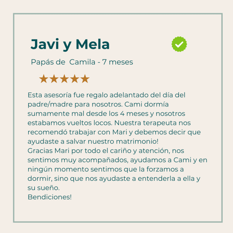 Testimonio de sueño de bebés y niños