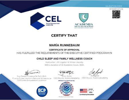 Certificado – Sleep a Sloth – Asesora de sueño infantil para bebés y niños Sleep a Sloth - Asesora de sueño infantil para bebés y niños